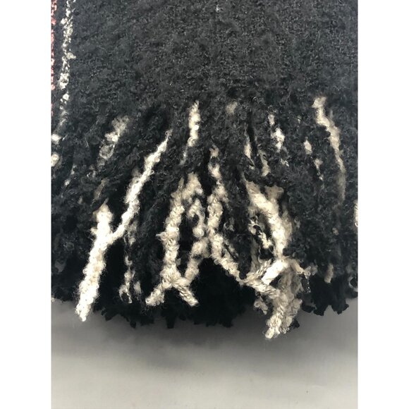 Emanuel Geraldo 2 pack blanket scarf wrap knit fringe polyester gray new READ - Picture 2 of 11